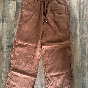 Quince Women’s Linen Brown Wide Leg Pants
